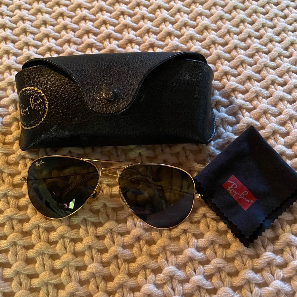 RAY BAN RB3025 L0205 Gold Aviator 58 mm Unisex Sunglasses